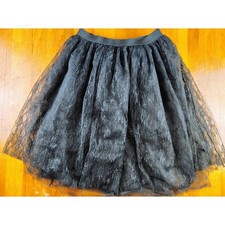 Black Lace Skirt Floral Mesh 3-Layer vamp witchy whimsigoth party Victorian