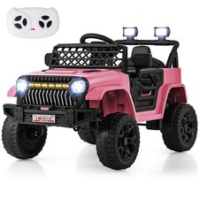 12V Kids Ride on Truck Car w/ Parental Remote 3 Speeds LED Lights  Music Player