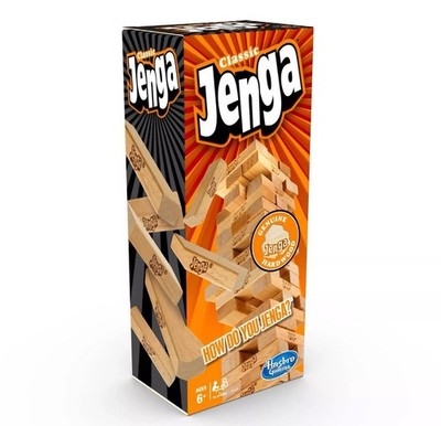 Jenga Classic Game Block Stacking for 1 or More Players by Hasbro Gaming