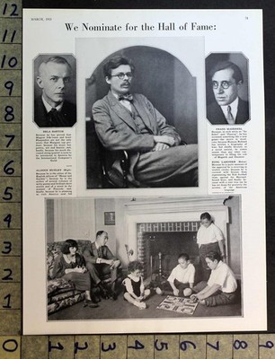 1923 BELA BARTOK ALDOUS HUXLEY MASEREEL LARDNER HALL FAME NOMINEE PRINT FC9899