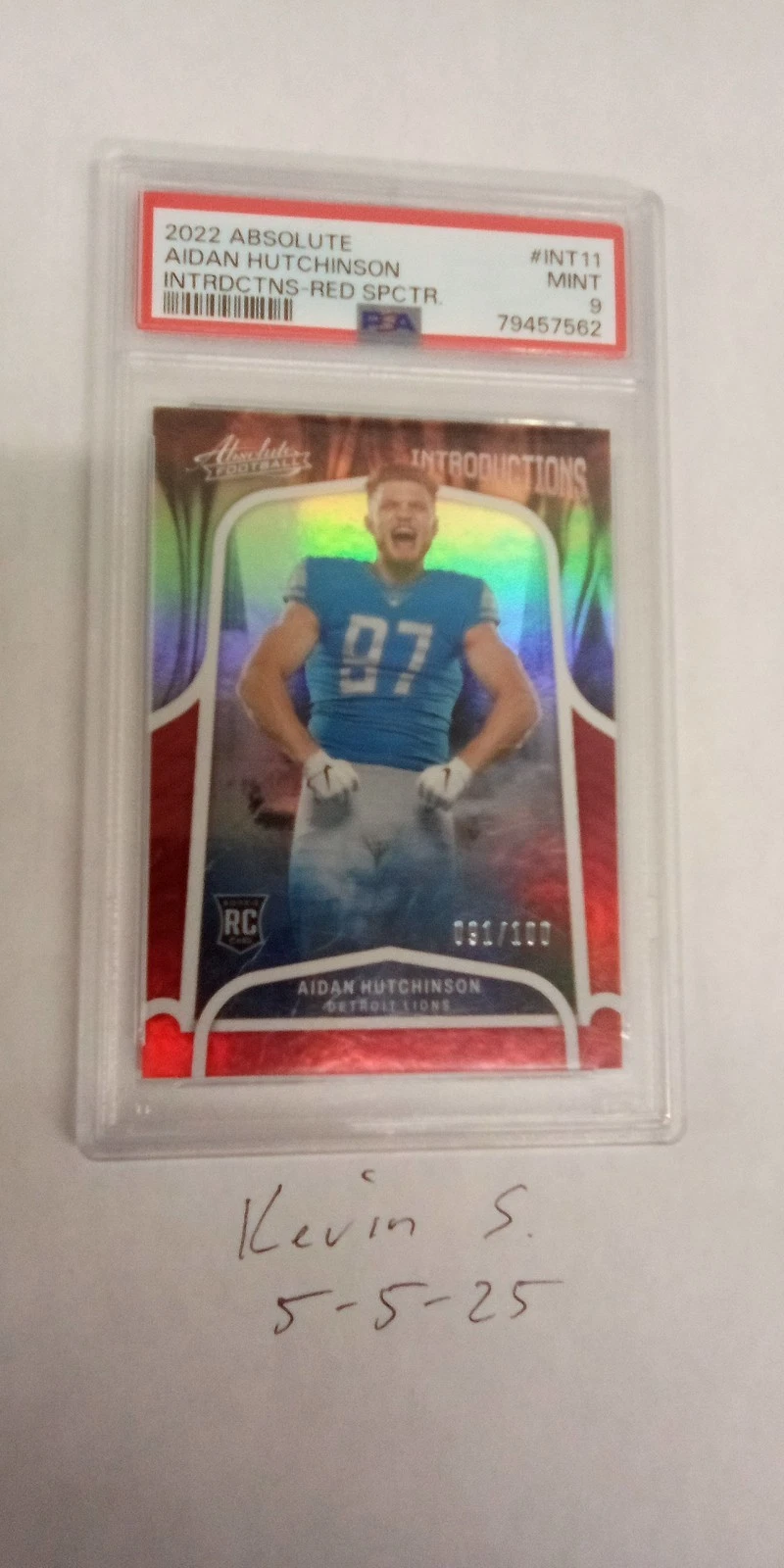 Aidan Hutchinson Panini Absolute Introductions #INT11 Red Spectrum