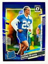2023 Donruss Optic Julius Brents PURPLE Prizm RC SP #/99 Colts Rated Rookie!