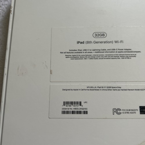 Apple iPad 8th Generation 32GB Wi-Fi EMPTY BOX ONLY Space Grey - Photo 5/11