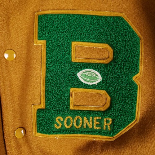 Giacca Butwin Varsity B Sooner Letterman lana pelle manica vintage anni 70 M - Foto 4 di 10