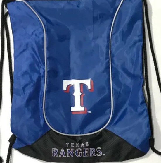 Texas Rangers Unisex MLB Drawstring Back Pack Blue and Black  display picture 1