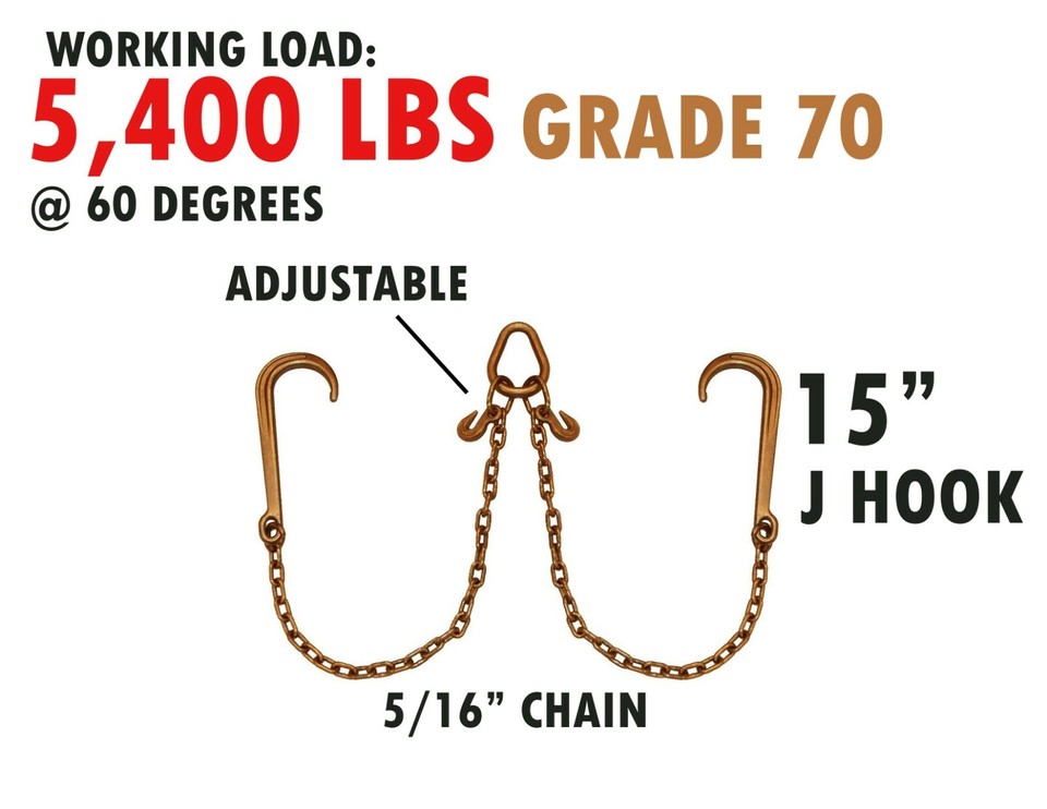 Grade 70 5/16 In. X 20 Ft. Chain Assembly W/Grab Hooks | ECTTS - Foto 4