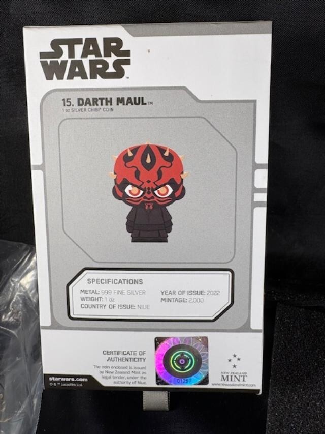 2022 Niue Star Wars Chibi Darth Maul 1 Oz Silver Proof Coin New Zealand ...