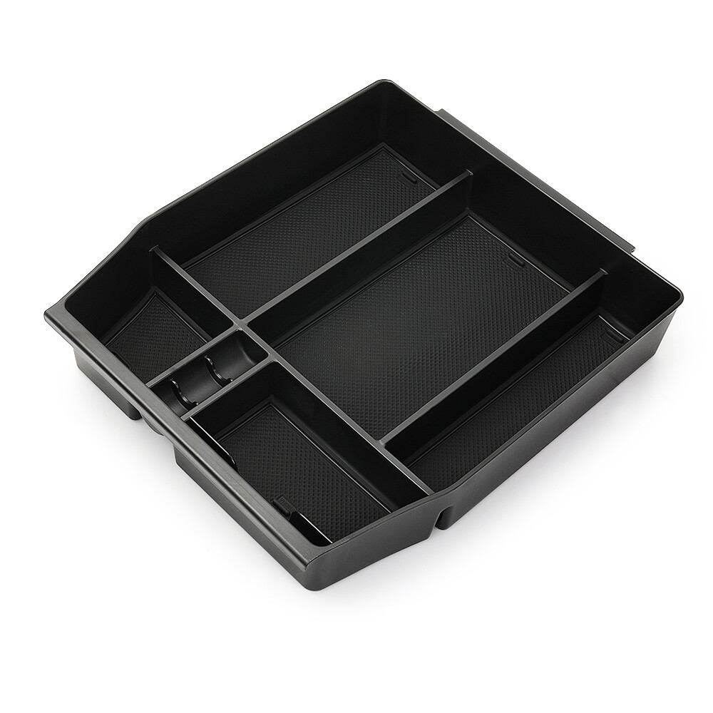 Center Console Storage Box Tray Organizer For Ford F150 2021-2022 – Black ABS