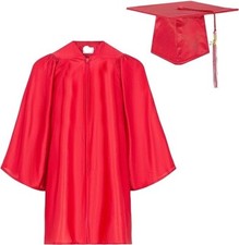 Child Red Graduation Cap  Gown - Preschool  Kindergarten - 30" - Costume 