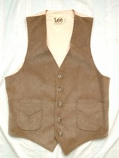 Vintage 80s 90s Lee Corduroy Vest Mens 40R Made in USA