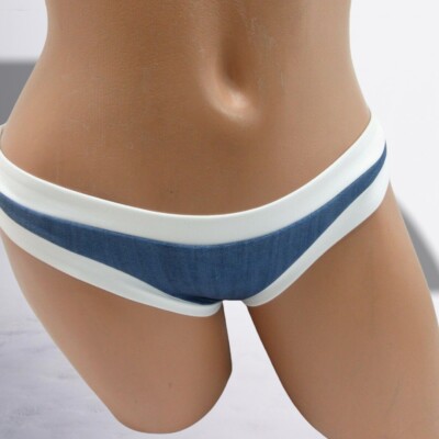 Seafolly Block Party Hipster Bikini Bottom Women's Size US 2 Denim-Look