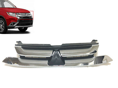 Front Bumper Grille For 2016-2018 Mitsubishi Outlander - Primed Replacement Grille (Part MI1036110) By Evan-Fischer, Direct Fit, 1-Year Warranty
