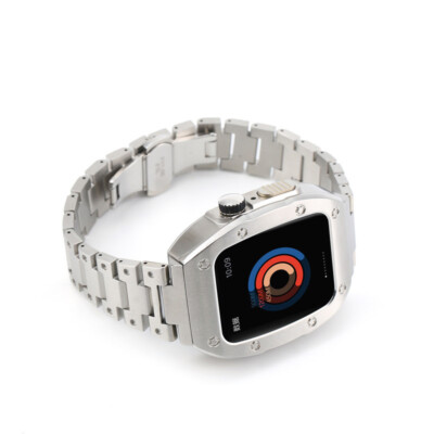 fr Apple Watch Series 8 7 6 Stainless Steel Mod Kit Protect Cas Band Strap Cove