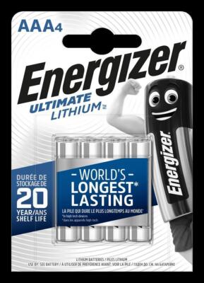 4 x Energizer Lithium AAA Micro Batterien LR03 AM4 Blister