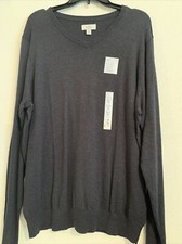NWT Croft & Barrow Men?s V-Neck Sweater Sz XXL Dark Gray Retail: $45 (MW-235)
