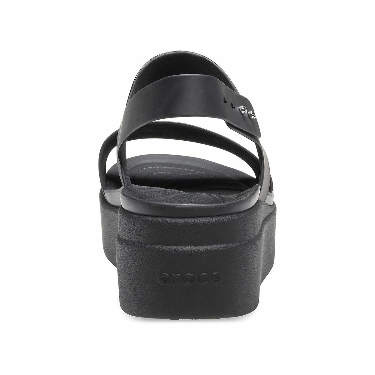 ヘラクロス New CROCS Womens BROOKLYN LOW WEDGE SANDAL 206453-060 BLACK
