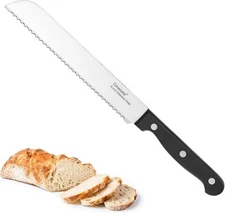 Bread Knife, Serrated 8 inch Bread Knifes for Homemade Bread Sourdough, Blade Ra