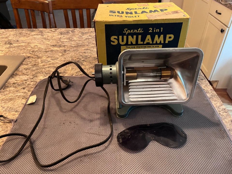 Vintage Sperti Tanning Sun Lamp w/Original Box Infra Red Vitamin D P106