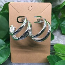 1.5  Silver-tone Earring Set Boho Retro Dangle Hook Hoop New Free Ship 4884