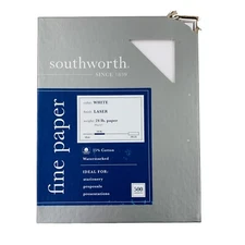 Southworth 25% Cotton Laser Paper 95 Bright 24 lb 8.5 x 11 White 500 Sheets