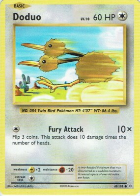 Pokemon Karte TCG Trading Card Game XY Evolution Nr. 69/108 Doduo englisch