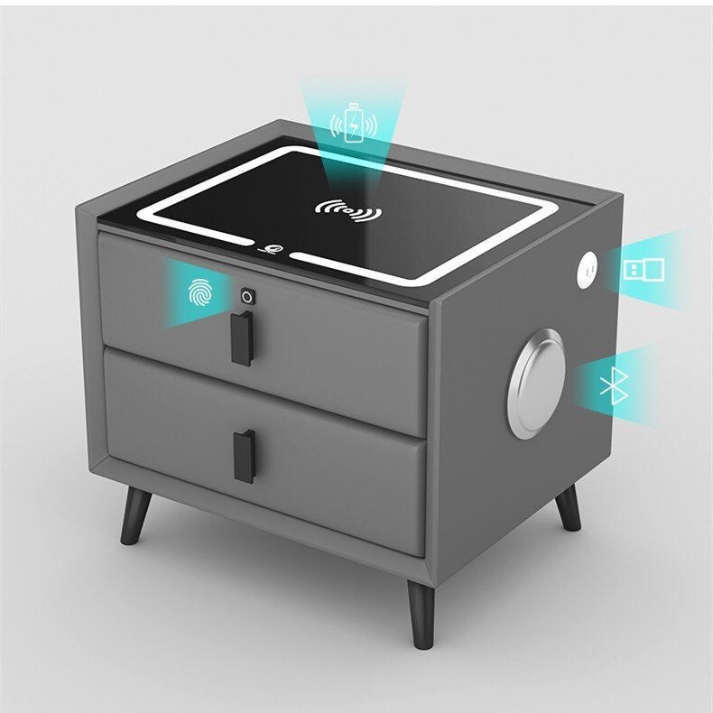 Table de chevet avec USB et lampe infrarouge pour chambre cosy