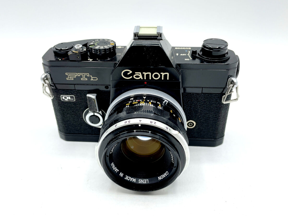 Black Canon FTb-QL 35mm SLR Camera with 50mm f/1.8 FL Lens Black Canon FTb-QL 35mm SLR Camera with 50mm f/1.8 FL Lens