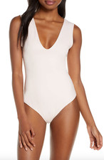 Free People L8468 Womens Keep It Sleek Rose Bodysuit Size Small