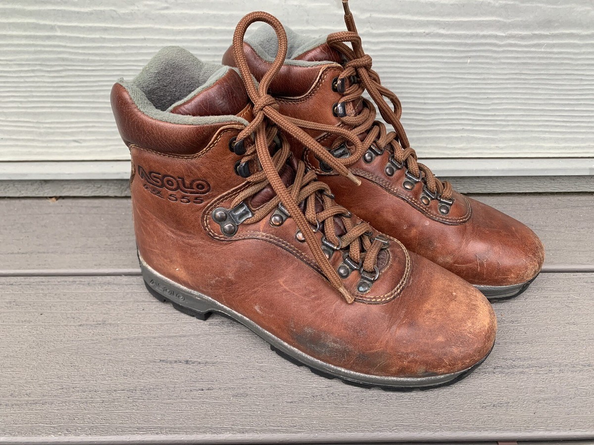 Vtg ASOLO AFX 555 Hiking Mountaineering Boots Vibram Soles Brown