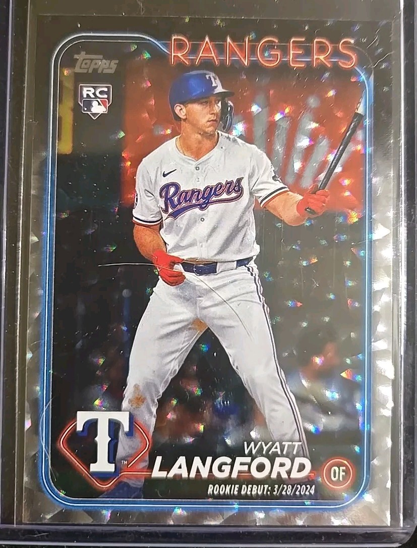 2024 Topps Update #US341 Wyatt Langford Silver Crackle Foilboard