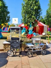 Hire Only* Vintage White Candy Floss Machine & Popcorn Cart Birthdays Weddings