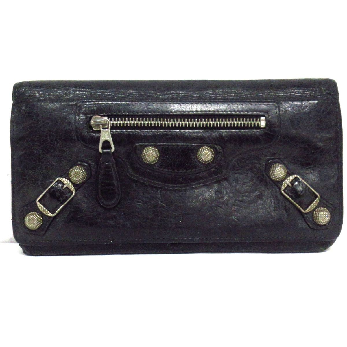 Authentic Balenciaga Black Giant 12 City Continental Long Wallet
