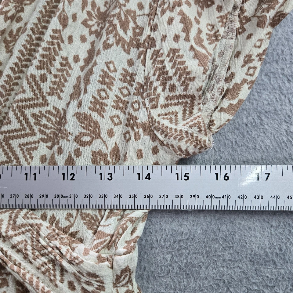 Vestido Miss Me Mujer Mediano Beige Floral Geométrico Midi Línea A Cuello Boho Foto 3 de 4