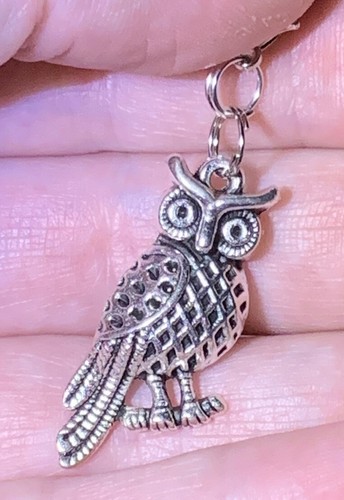 Silver Owl Charm Zipper Pull & Keychain Add On Clip!! - Picture 2 of 5