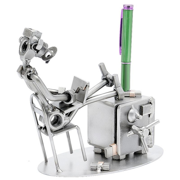 SchraubenmäNnchen Stifthalter Tresor Safe Business Office BüRo Schreibtisch-image