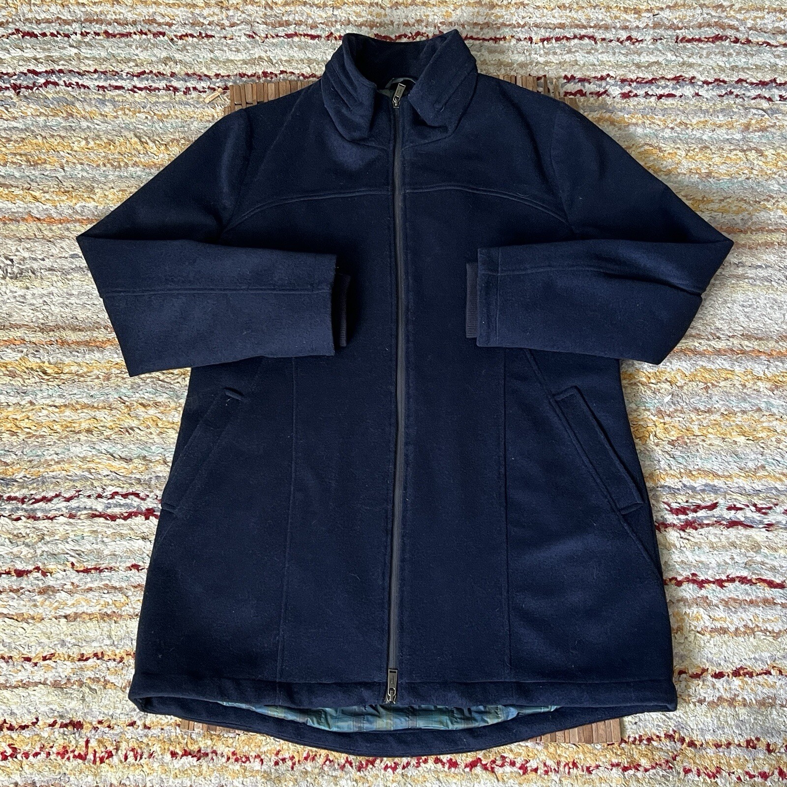 Pendleton Hampton Wool Long Coat Lined Navy Blue … - image 2