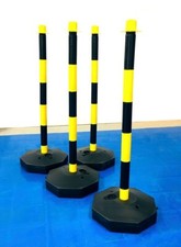 Chain Support Post 90cm – YELLOW & BLACK with fillable base - Prosol UK