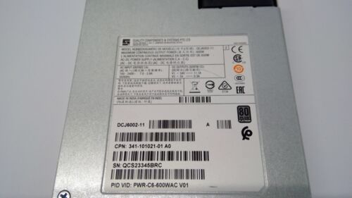 Bloc d'alimentation à commutation 600 watts composants de qualité Cisco PWR-C6-600WAC - Photo 3/4