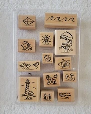 STAMPIN UP  RUBBER STAMP SET  ON THE BEACH 13pc