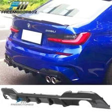 Fit 19-22 BMW G20 330i M Sport Carbon Fiber Print Rear Bumper Diffuser Lip
