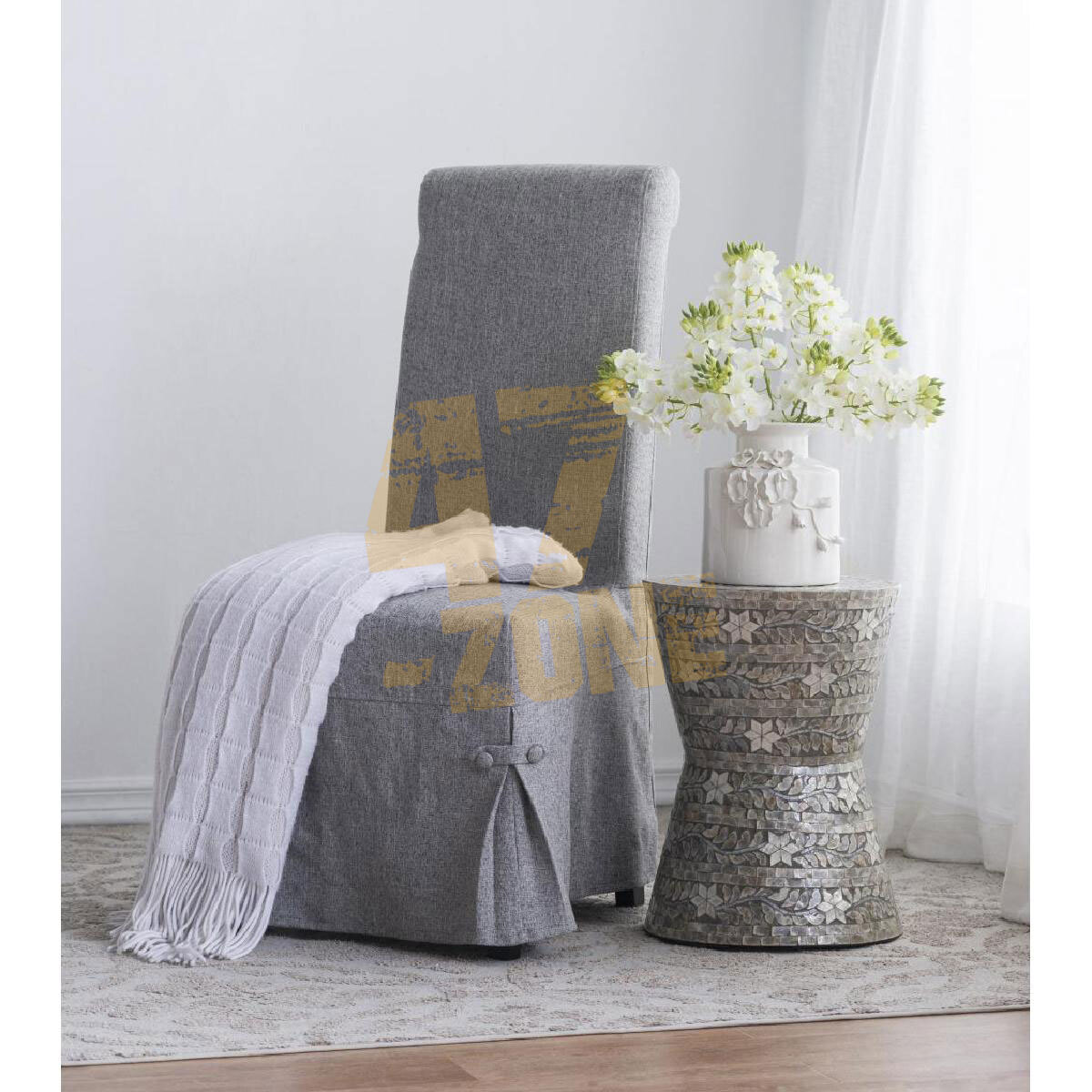 Ceramic Seaford Floral Pot Vase White Indoor Outdoor Tabletop Home