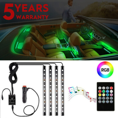 4PC Remote 48LED RGB Car Floor Ambient Light For Honda Civic 2016-2019 2020 2021