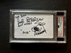 Bob Peterson (Dug from UP MOVIE) signed 3x5 sketch PSA encapsulated