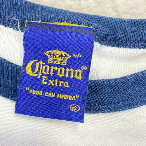 Vtg Corona Extra Playa Del Carmen Beer Graphic T-Shirt 90s Y2K White Pullover - Picture 4 of 10