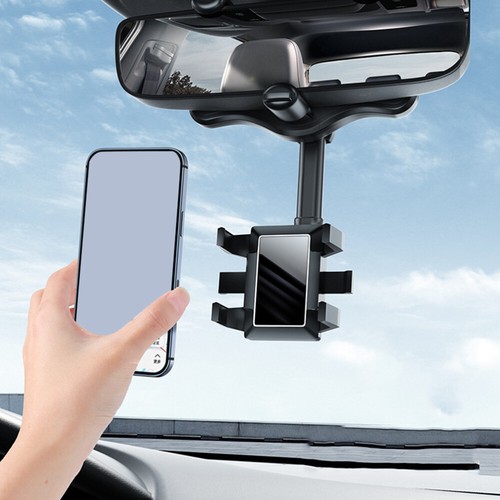 Car Phone Holder Mirror Stand Rearview Mount Cellphone for Mobile - 第 9/11 張圖片