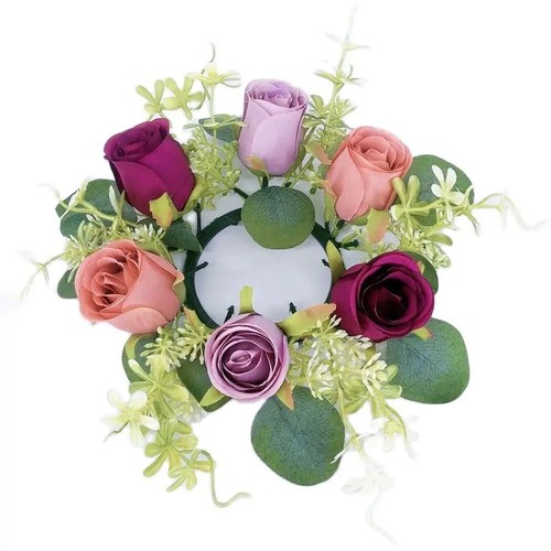 Kleine Kerzenringe Kränze Blume Kerzenringe Blumengirlande für Tische - Bild 17 von 22