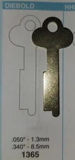 Diebold 1365 (Ilco#) Safe Deposit Box (1) Key Blank.