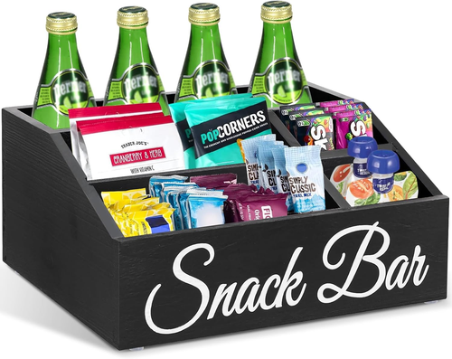 Snack Organizer for Countertop, Wooden Snack Tray and Food Storage Organizer Bin - Picture 11 of 12