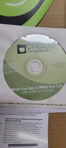 Cricut Design Studio Mouse Pad 2 CD's What You See Is What you will Cut NO CABLE - Picture 6 of 7