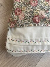 Vintage Cushion, Feather Pad, Patchwork, Cream, Pink, Blue, Floral,